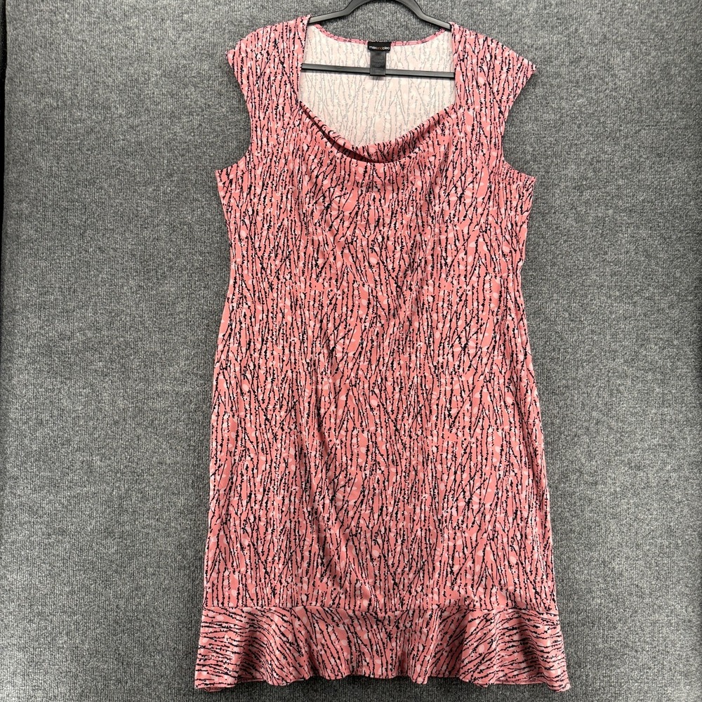 Max and Cleo Dress‎ Womens XL Pink Cowl Neck Sheath Ruffle Hem Event Cocktail